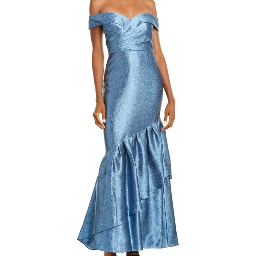 Aidan Mattox Off-The-Shoulder Mermaid Gown